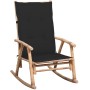 Silla mecedora con cojín bambú by , Garden chairs - Ref: Foro24-3063910, Price: 143,86 €, Discount: %