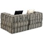 Puf modular de 2 plazas de tela de rayas grises von , Kissen für Stühle und Sofas - Ref: Foro24-244978, Preis: 504,05 €, Raba...