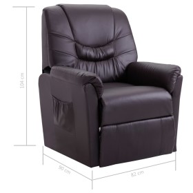 Sillón reclinable de cuero sintético marrón by , Armchairs - Ref: Foro24-248978, Price: 312,69 €, Discount: %