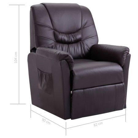 Sillón reclinable de cuero sintético marrón by , Armchairs - Ref: Foro24-248978, Price: 312,69 €, Discount: %