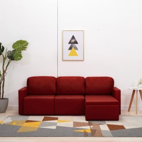 Sofá cama modular de 3 plazas cuero sintético color vino tinto von , Sofas - Ref: Foro24-288797, Preis: 488,03 €, Rabatt: %