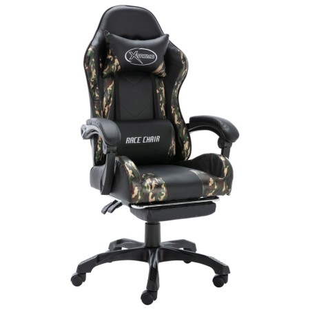 Silla gaming con reposapiés cuero sintético negro y camuflaje von , Bürostühle - Ref: Foro24-320096, Preis: 156,28 €, Rabatt: %