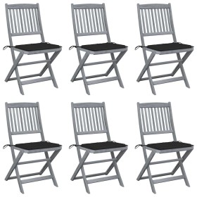 Sillas de jardín plegables 6 uds cojines madera maciza acacia von , Gartenstühle - Ref: Foro24-3065441, Preis: 344,78 €, Raba...