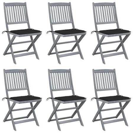 Sillas de jardín plegables 6 uds cojines madera maciza acacia von , Gartenstühle - Ref: Foro24-3065441, Preis: 344,78 €, Raba...