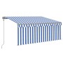 Toldo automático persiana LED sensor viento azul blanco 3x2,5m by , Awnings - Ref: Foro24-3069391, Price: 500,52 €, Discount: %