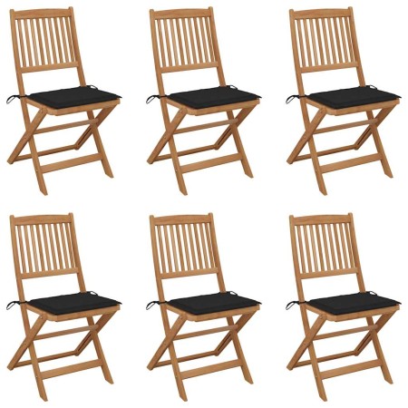 Sillas de jardín plegables 6 uds y cojines madera maciza acacia von , Gartenstühle - Ref: Foro24-3075001, Preis: 329,33 €, Ra...