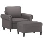 Sillón con taburete cuero sintético gris 60 cm by , Sofas - Ref: Foro24-3201202, Price: 205,30 €, Discount: %