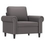 Sillón con taburete cuero sintético gris 60 cm by , Sofas - Ref: Foro24-3201202, Price: 205,30 €, Discount: %
