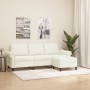 Sofá de 3 plazas con taburete de terciopelo crema 180 cm de , Sofás - Ref: Foro24-3201223, Precio: 365,57 €