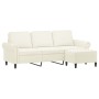 Sofá de 3 plazas con taburete de terciopelo crema 180 cm von , Sofas - Ref: Foro24-3201223, Preis: 365,46 €, Rabatt: %
