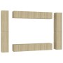 Set de muebles salón TV 10 pzas madera ingeniería roble Sonoma von , TV-Möbel - Ref: Foro24-3078980, Preis: 390,39 €, Rabatt: %