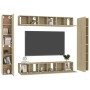Set de muebles salón TV 10 pzas madera ingeniería roble Sonoma von , TV-Möbel - Ref: Foro24-3078980, Preis: 390,39 €, Rabatt: %