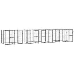 Perrera de exterior de acero con techo 21,78 m² von , Hundehütten und Zäune - Ref: Foro24-3082256, Preis: 1,00 €, Rabatt: %