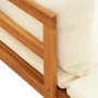 Set muebles de jardín 4 pzas cojines crema madera de acacia von , Gartensets - Ref: Foro24-3087276, Preis: 592,17 €, Rabatt: %