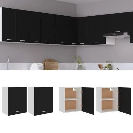 Hanging cabinets 2 pcs black plywood 50x31x60 cm by vidaXL, Kitchen cabinets - Ref: Foro24-805079, Price: 95,37 €, Discount: %