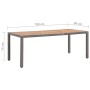 Mesa de jardín ratán PE gris madera acacia maciza 190x90x75 cm de , Mesas de jardín - Ref: Foro24-46108, Precio: 225,67 €, De...