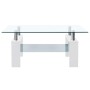Mesa de centro vidrio templado blanco transparente 95x55x40 cm by , Coffee table - Ref: Foro24-330304, Price: 153,55 €, Disco...