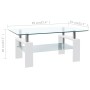 Mesa de centro vidrio templado blanco transparente 95x55x40 cm by , Coffee table - Ref: Foro24-330304, Price: 153,55 €, Disco...