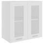 Armario colgante vidrio y madera ingeniería blanco 60x31x60 cm de vidaXL, Armarios de cocina - Ref: Foro24-802521, Precio: 55...
