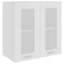 White engineering glass and wood hanging cabinet 60x31x60 cm by vidaXL, Kitchen cabinets - Ref: Foro24-802521, Price: 58,37 €...
