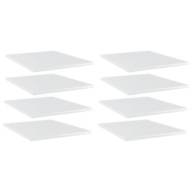Estante estantería 8uds contrachapada blanco brillo 40x50x1,5cm de , Estanterías - Ref: Foro24-805197, Precio: 45,63 €