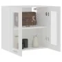 White engineering glass and wood hanging cabinet 60x31x60 cm by vidaXL, Kitchen cabinets - Ref: Foro24-802521, Price: 58,37 €...