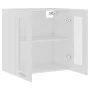 White engineering glass and wood hanging cabinet 60x31x60 cm by vidaXL, Kitchen cabinets - Ref: Foro24-802521, Price: 58,37 €...