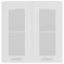 White engineering glass and wood hanging cabinet 60x31x60 cm by vidaXL, Kitchen cabinets - Ref: Foro24-802521, Price: 58,37 €...