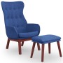 Sillón de relax con taburete tela azul by , Armchairs - Ref: Foro24-3097727, Price: 149,25 €, Discount: %