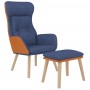 Sillón de relax con taburete tela y cuero sintético azul von , Sessel - Ref: Foro24-3097765, Preis: 140,48 €, Rabatt: %