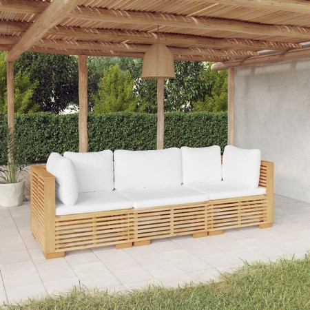 Juego muebles de jardín 3 piezas y cojines madera maciza teca de , Conjuntos de jardín - Ref: Foro24-3100865, Precio: 592,73 ...