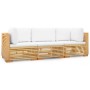 Juego muebles de jardín 3 piezas y cojines madera maciza teca de , Conjuntos de jardín - Ref: Foro24-3100865, Precio: 592,73 ...