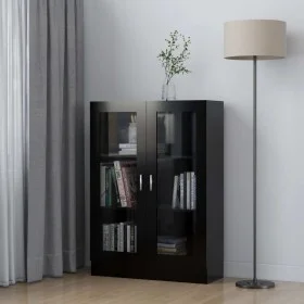 Vitrine aus schwarzem Sperrholz, 82,5 x 30,5 x 115 cm von vidaXL, Bücherregale und Regale - Ref: Foro24-802751, Preis: 90,42 ...