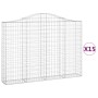 Cestas gaviones 15 uds forma de arco hierro 200x30x140/160 cm von , Töpfe und Pflanzgefäße - Ref: Foro24-3145485, Preis: 1,00...