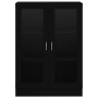 Vitrina de madera contrachapada negro 82,5x30,5x115 cm