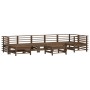 Juego muebles jardín 8 pzas y cojines madera maciza marrón miel by , Garden sets - Ref: Foro24-3185860, Price: 920,57 €, Disc...