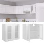Glänzend weißer Hängeschrank aus technischem Glas und Holz von vidaXL, Küchenschränke - Ref: Foro24-802526, Preis: 73,33 €, R...