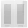 Glänzend weißer Hängeschrank aus technischem Glas und Holz von vidaXL, Küchenschränke - Ref: Foro24-802526, Preis: 70,81 €, R...