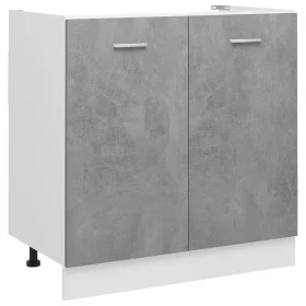 Schrank unter der Spüle aus grauem Sperrholz, 80 x 46 x 81,5 cm von vidaXL, Küchenschränke - Ref: Foro24-801200, Preis: 89,64...