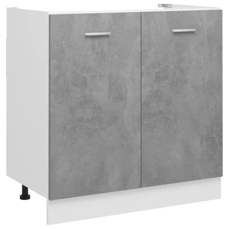 Schrank unter der Spüle aus grauem Sperrholz, 80 x 46 x 81,5 cm von vidaXL, Küchenschränke - Ref: Foro24-801200, Preis: 89,64...