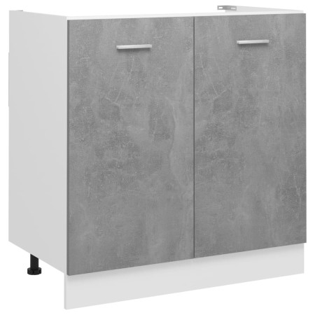 Schrank unter der Spüle aus grauem Sperrholz, 80 x 46 x 81,5 cm von vidaXL, Küchenschränke - Ref: Foro24-801200, Preis: 92,60...