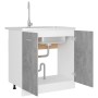 Schrank unter der Spüle aus grauem Sperrholz, 80 x 46 x 81,5 cm von vidaXL, Küchenschränke - Ref: Foro24-801200, Preis: 92,60...
