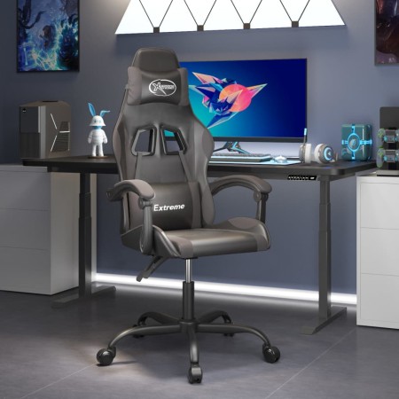 Silla gaming giratoria cuero sintético negro y gris by , Gaming chairs - Ref: Foro24-349571, Price: 105,25 €, Discount: %