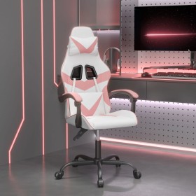 Silla gaming giratoria cuero sintético blanco y rosa by , Gaming chairs - Ref: Foro24-349552, Price: 104,19 €, Discount: %