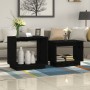 Mesas de centro apilables 2 unidades madera maciza pino negro by , Coffee table - Ref: Foro24-813529, Price: 48,48 €, Discoun...