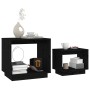 Mesas de centro apilables 2 unidades madera maciza pino negro by , Coffee table - Ref: Foro24-813529, Price: 48,48 €, Discoun...