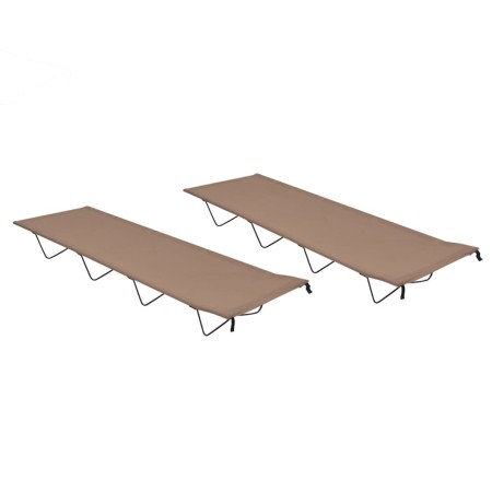 Camas de camping 2 uds tela Oxford y acero taupé 180x60x19 cm de , Catres - Ref: Foro24-312487, Precio: 61,94 €, Descuento: %