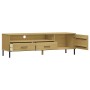 Mueble de TV con patas de metal OSLO madera maciza pino marrón von , TV-Möbel - Ref: Foro24-351027, Preis: 132,92 €, Rabatt: %