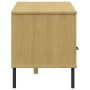 Mueble de TV con patas de metal OSLO madera maciza pino marrón von , TV-Möbel - Ref: Foro24-351027, Preis: 132,92 €, Rabatt: %