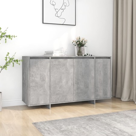 Aparador de madera contrachapada gris hormigón 135x41x75 cm by , Sideboards - Ref: Foro24-809597, Price: 160,03 €, Discount: %